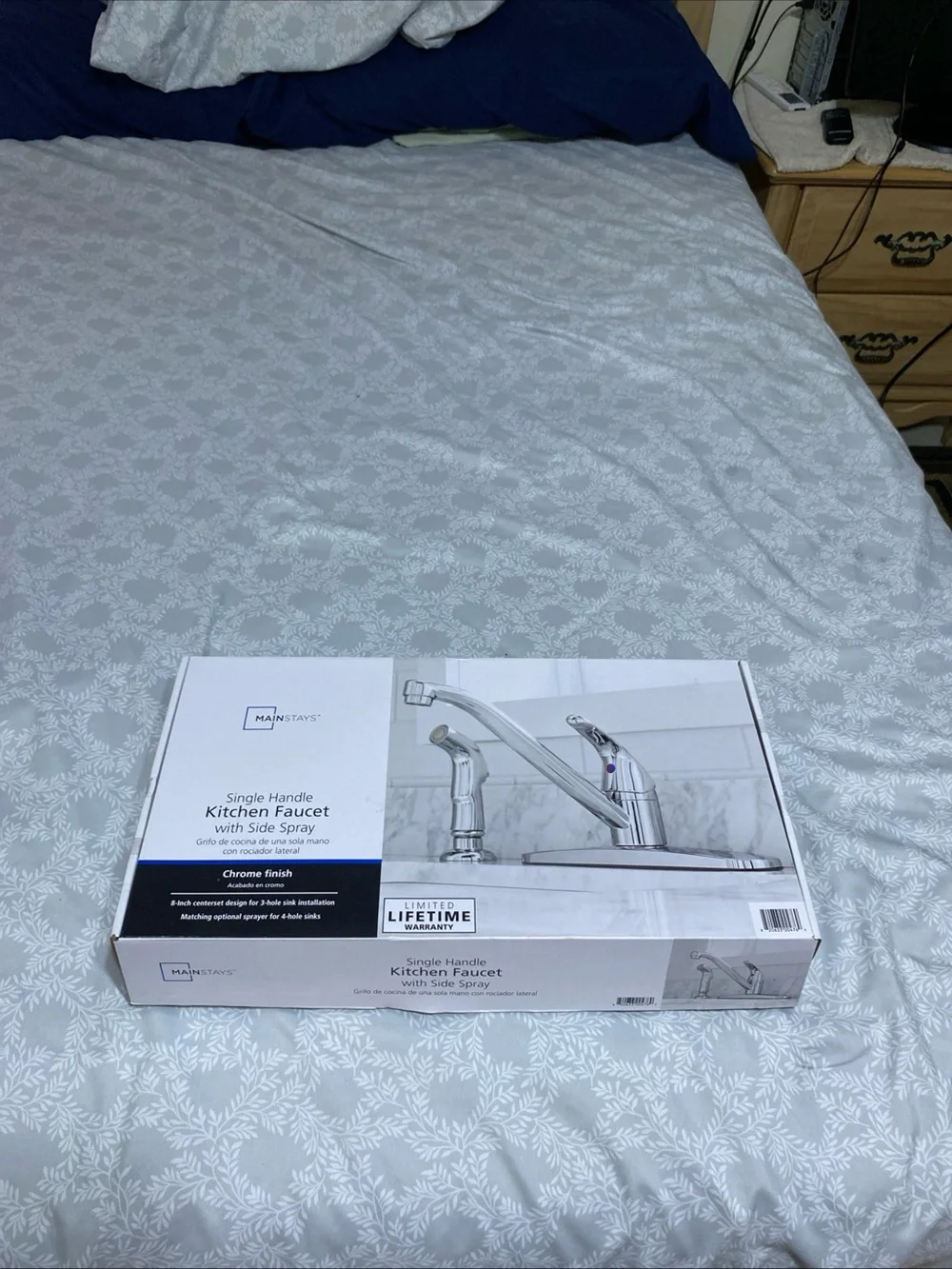 Mainstays Chrome Kitchen Faucet with Side Spray - Silver